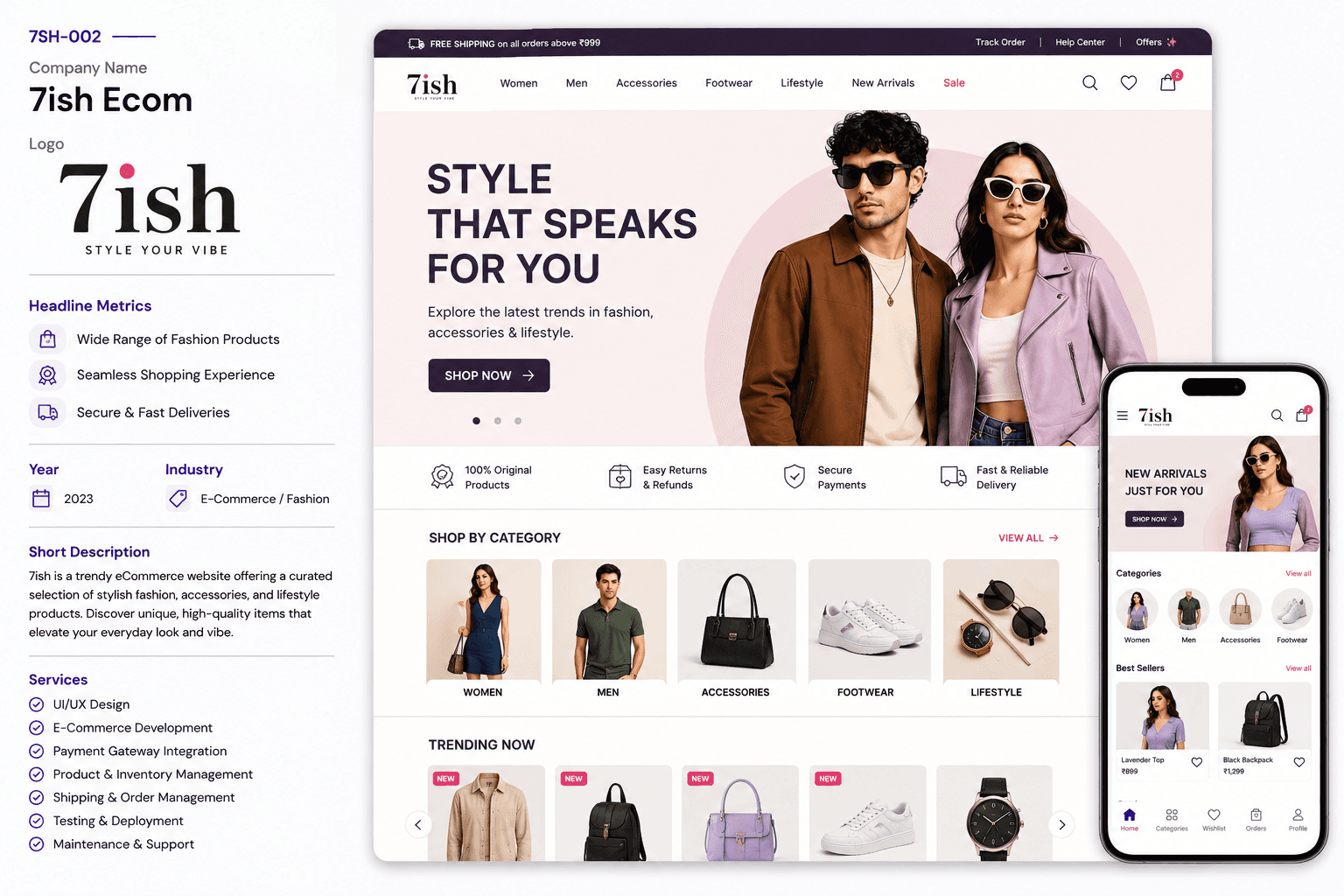 E-Commerce case-study visual for 7ish